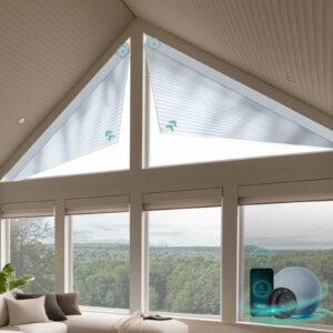 Motorized Cellular Shades Triangle Shaped