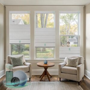 Motorized Top Down Bottom Up Roman Shades | Blackout