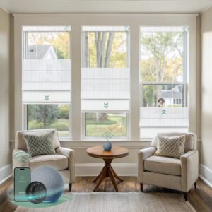 Motorized Top Down Bottom Up Roman Shades | Light Filtering